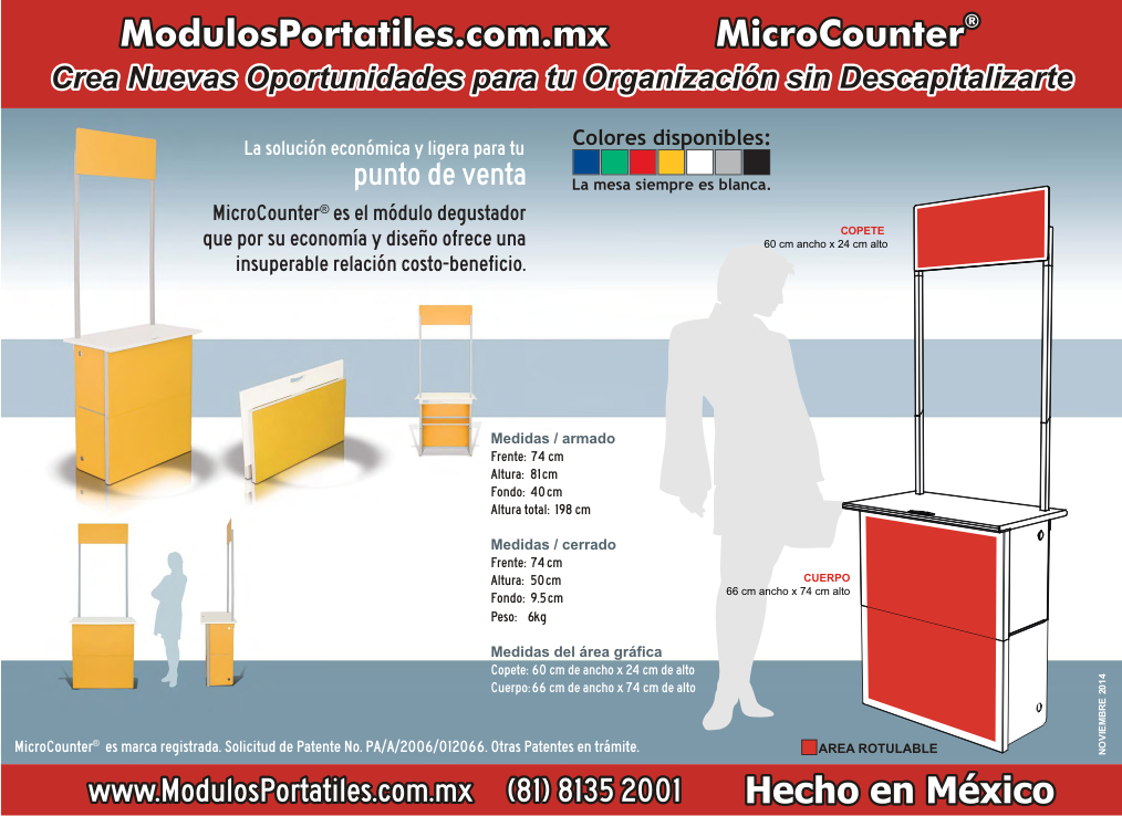 Modulo Degustador MicroCounter, Portatil para Demostracion, Ventas, Promocion y Publicidad.